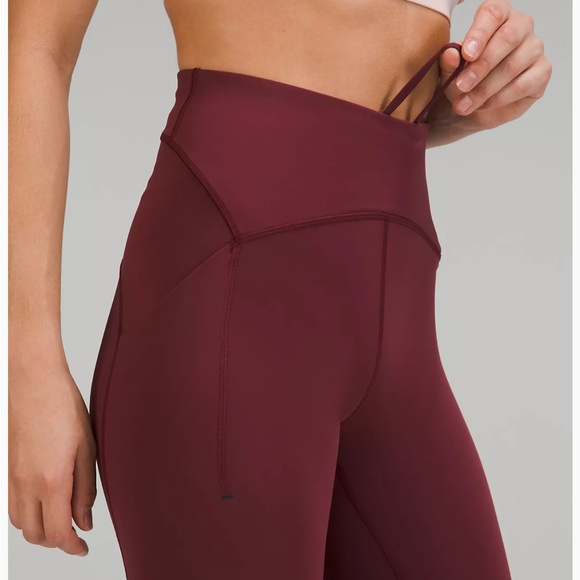 NWT Lululemon Power Thru HR Tight 25” Red Merlot. Retail $128. Size 4 - Picture 4 of 5